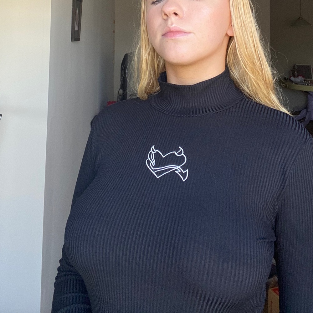 Black Turtleneck with heart design